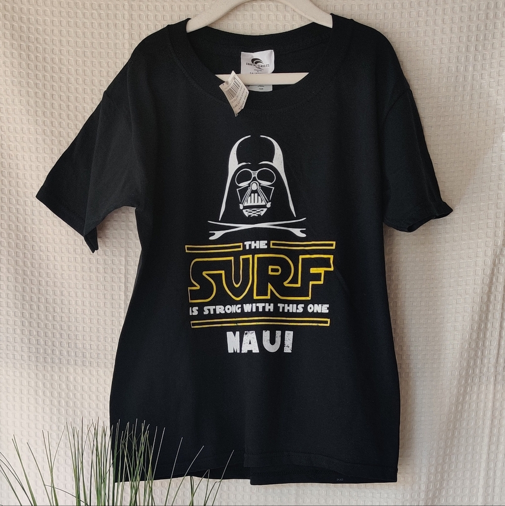 Coastal Classics  Boys Darth Vader Maui Black Tee Size Small Youth